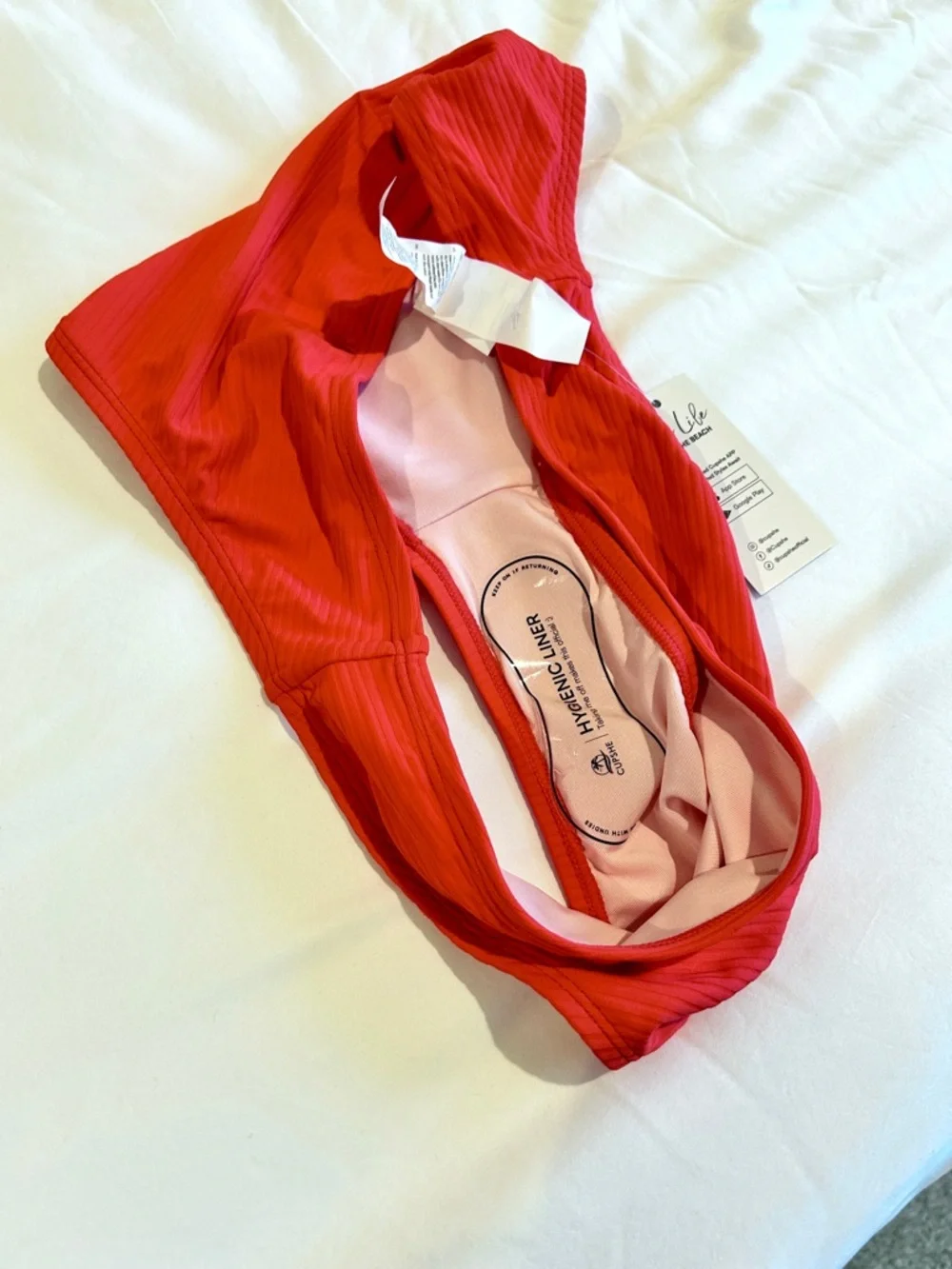 Cupshe Red Ribbed Tankini Set - Picture 5 of 5